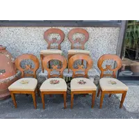 Suite di 6 Sedie Biedermeier in Noce Biondo – Austria, XIX Secolo