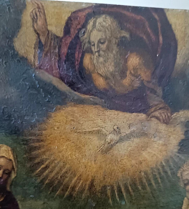 Antico dipinto su rame-Sacra famiglia -XVIII secolo
