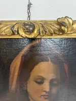 Huile sur toile : « La Vierge à l'Enfant et le petit saint Jean ». Copie d'Andrea del Sarto. XVIe siècle