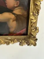 Huile sur toile : « La Vierge à l'Enfant et le petit saint Jean ». Copie d'Andrea del Sarto. XVIe siècle