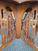 Art Nouveau sitting room set in carved walnut with female figures, late 19th century