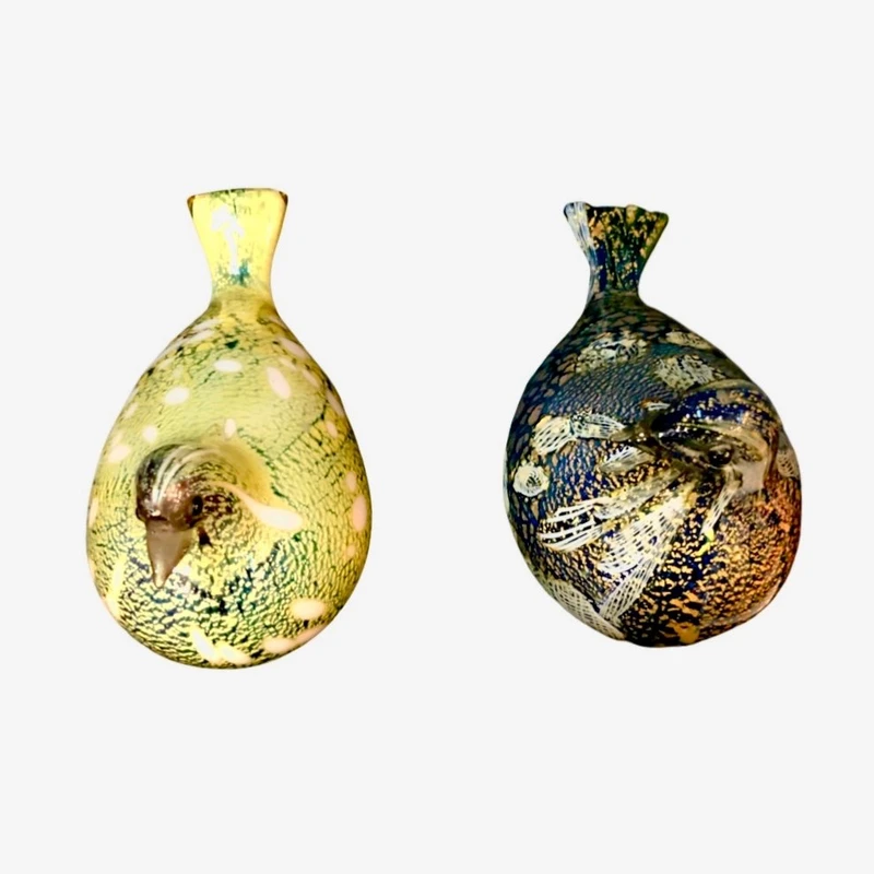 Paire de colombes en verre avec incrustation de filigrane. Giulio Radi pour A.Ve.M