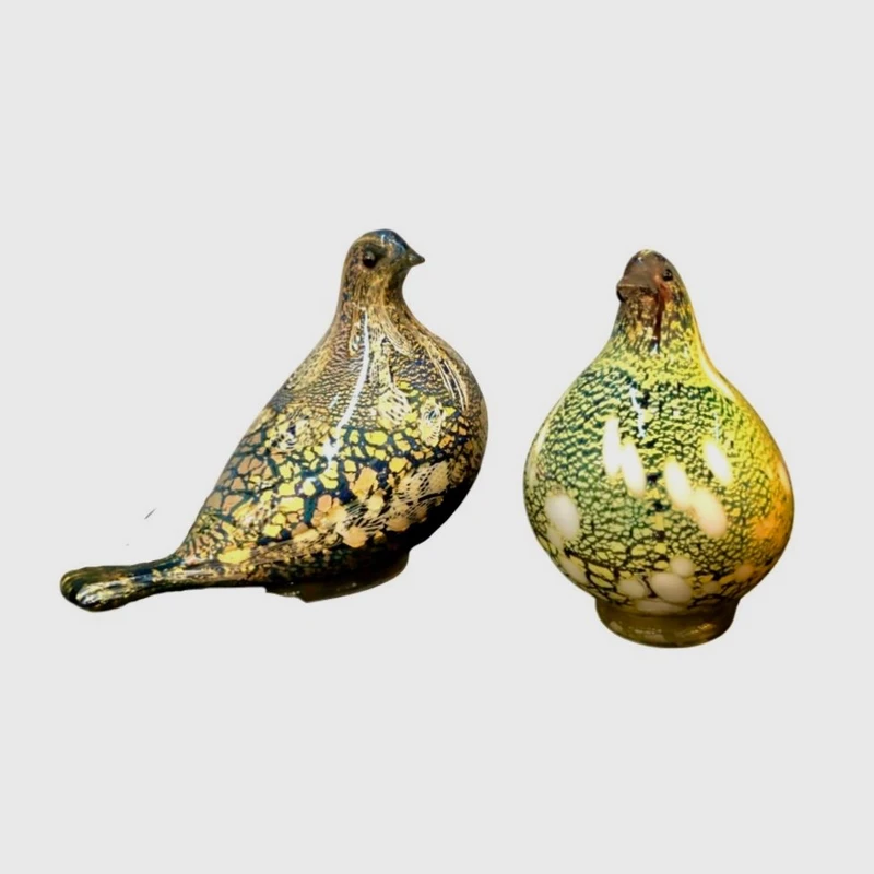 Paire de colombes en verre avec incrustation de filigrane. Giulio Radi pour A.Ve.M