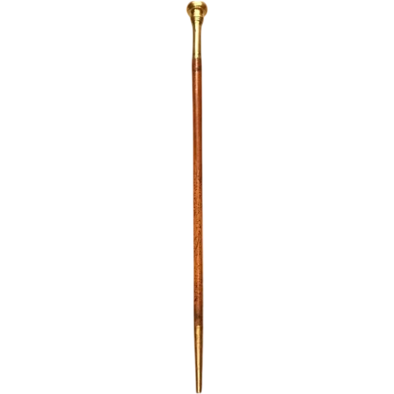 Bastone da cerimonia ‘ compagnon’ con pomolo in bronzo con simbolo inciso e canna in malacca.