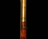 Bastone da cerimonia ‘ compagnon’ con pomolo in bronzo con simbolo inciso e canna in malacca.