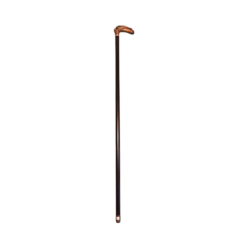 A walking stick with an erotic motif, featuring a bronze handle depicting a reclining nude woman.