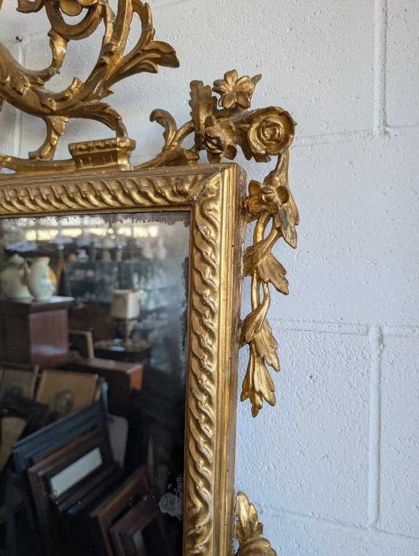 Large Florentine Carved and Gilded Mirror, Late 18th Century