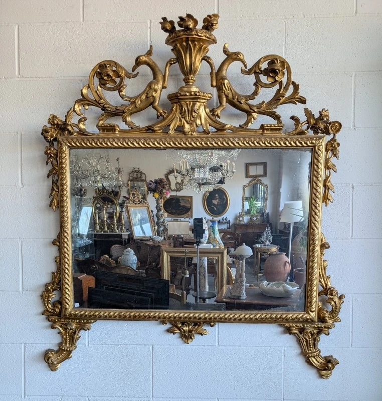 Large Florentine Carved and Gilded Mirror, Late 18th Century