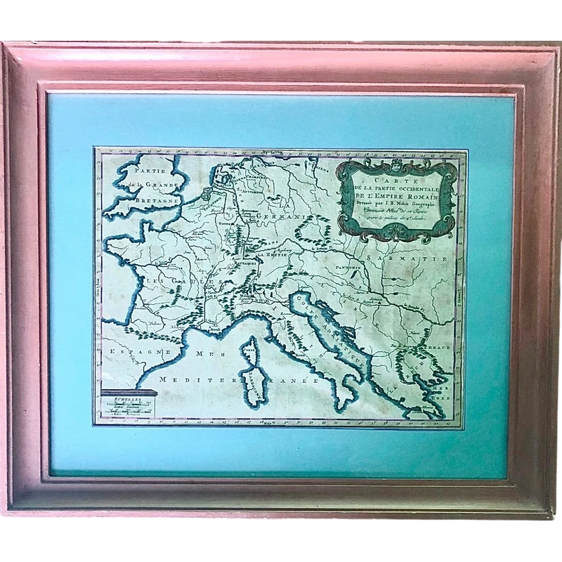 Carta geografica della parte occidentale  dell’Impero Romano.Francia.