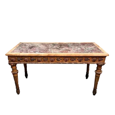 Louis XVI lacquered and gilded table marble top