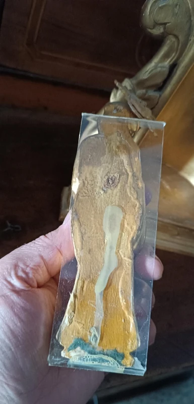Petit autel ancien avec une sculpture de la Vierge en bois doré – Époque baroque