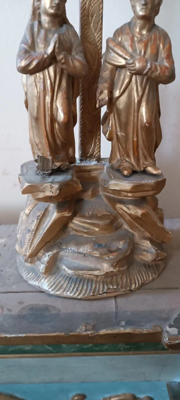 crocifisso antico crocifissione golgota legno dorato XIX secolo