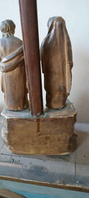 crocifisso antico crocifissione golgota legno dorato XIX secolo