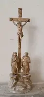 crocifisso antico crocifissione golgota legno dorato XIX secolo