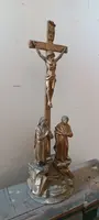 crocifisso antico crocifissione golgota legno dorato XIX secolo