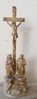 crocifisso antico crocifissione golgota legno dorato XIX secolo