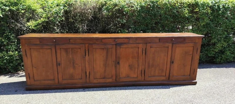 Large 19th-century Tuscan sideboard with 6 doors