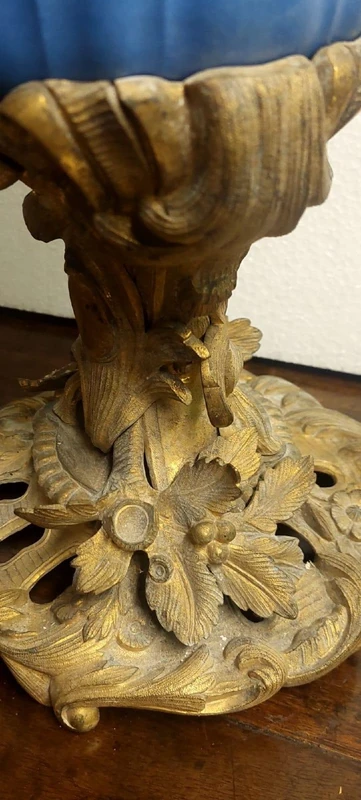 Grande lampada porcellana sevres e bronzo dorato al mercurio -Francia XIX secolo