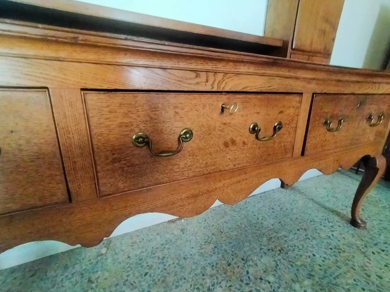 18th-century Georgian-style oak cabinet, England