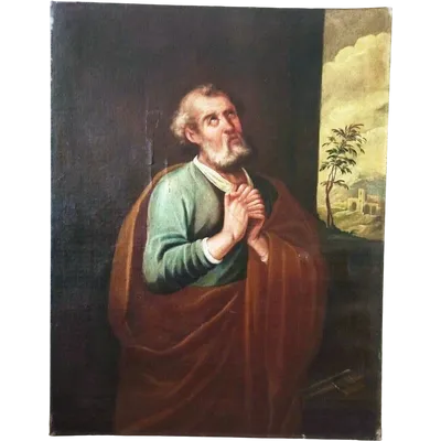 Antco, peinture représentant saint Pierre, XVIIe siècle, école toscane