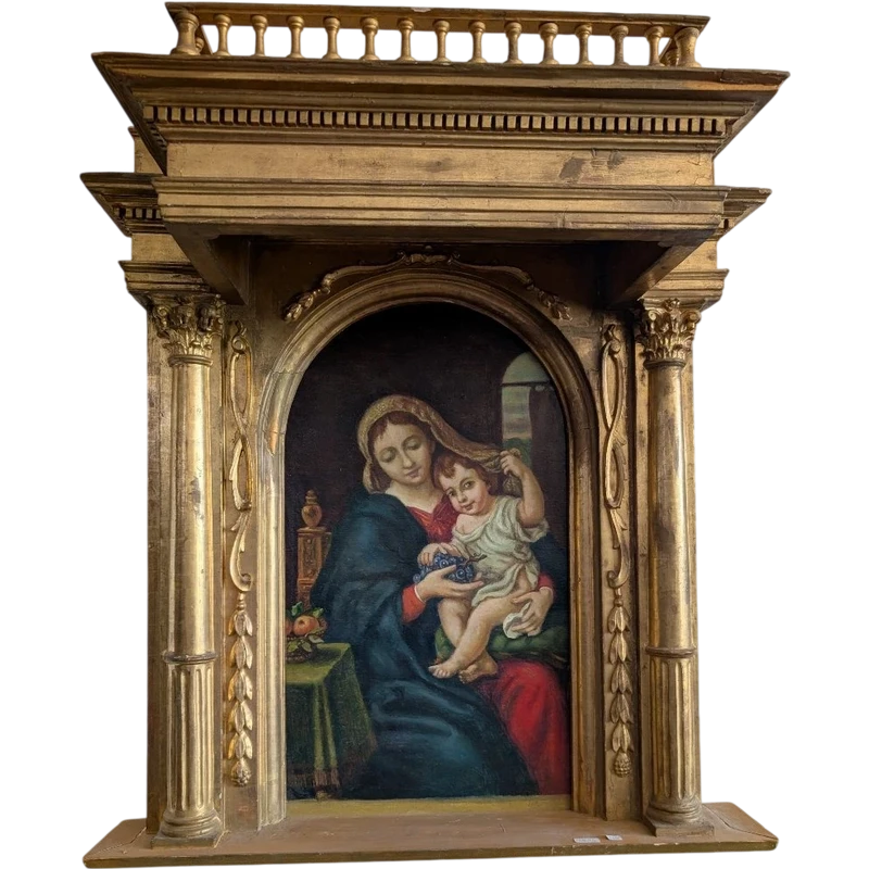 Kiosque architectural en bois doré et sculpté, XIXe siècle