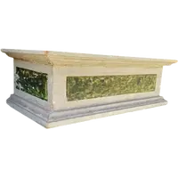Antique lacquered and faux-marble-painted wooden base, 18th century
