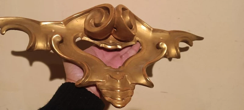 Antique pair of gilded wooden wall sconces 19th century