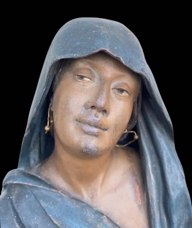 Buste de femme en terre cuite. Signé René Charles Masse (1855-1913).