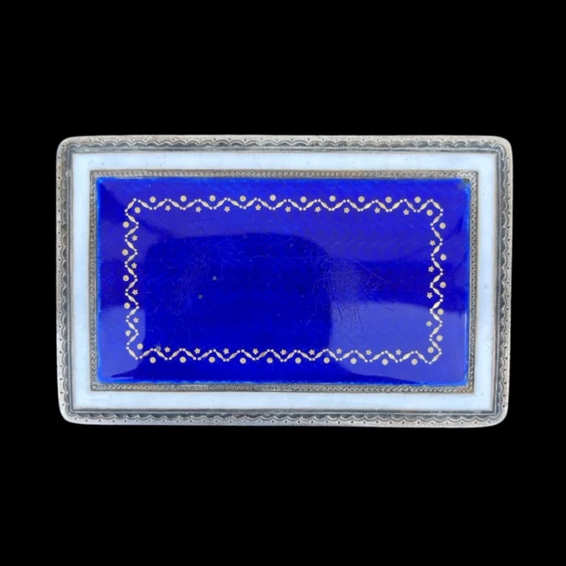 Boîte-tabatière en argent et émail, ornée d'une scène peinte représentant : le triomphe de Galatée.