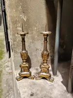 Pair of Antique Louis XVI Candlesticks, Original Silver and Mecca