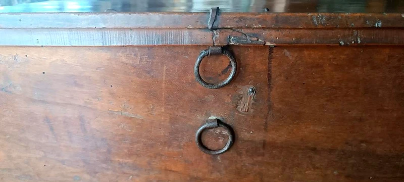 Antique 17th-century walnut chest from Tuscany