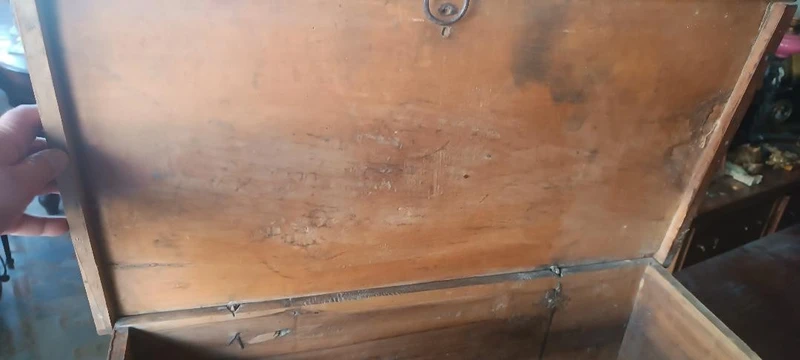Antique 17th-century walnut chest from Tuscany