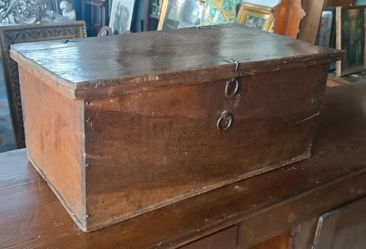 Antique 17th-century walnut chest from Tuscany