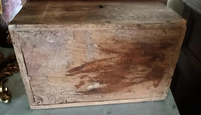 Antique wooden chest, box, or casket from the 17th century