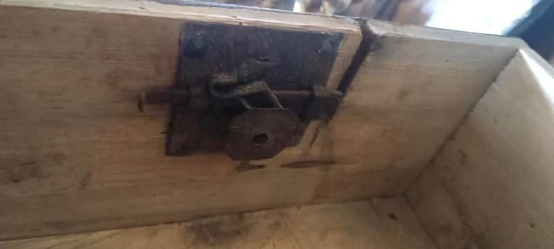 Antique wooden chest, box, or casket from the 17th century