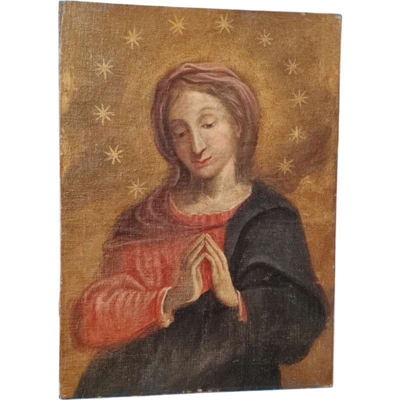 Oil on canvas depicting the Madonna in prayer  17th century