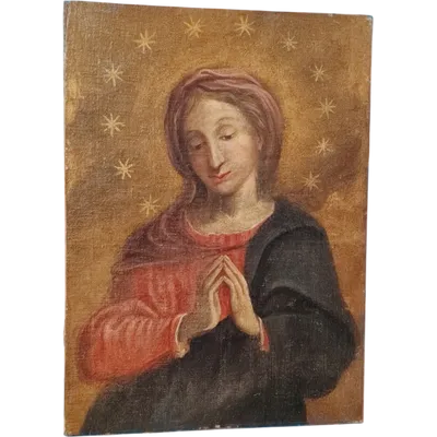 Oil on canvas depicting the Madonna in prayer  17th century