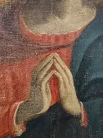 Oil on canvas depicting the Madonna in prayer  17th century