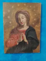 Oil on canvas depicting the Madonna in prayer  17th century