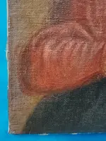 Oil on canvas depicting the Madonna in prayer  17th century
