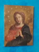 Oil on canvas depicting the Madonna in prayer  17th century