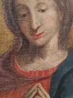 Oil on canvas depicting the Madonna in prayer  17th century