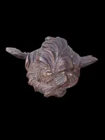 Pair of carved wooden cherubs with a marbled finish. Liguria.