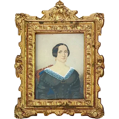 Miniature oil painting on cardboard depicting a female figure. (M