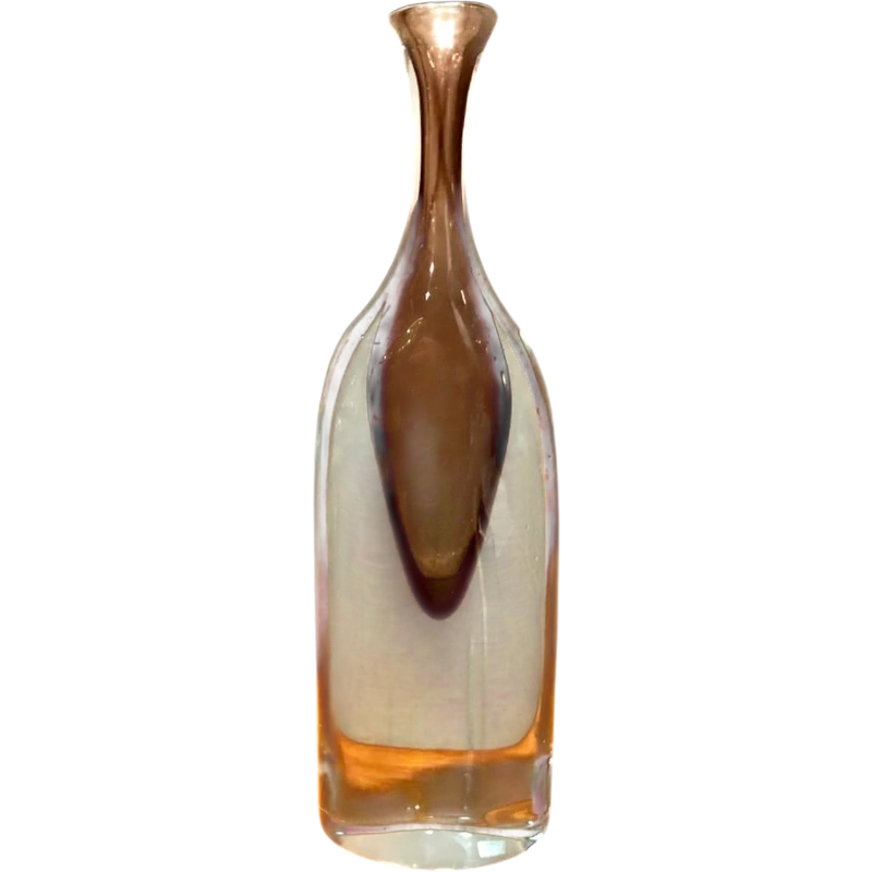 Bouteille « morandienne » en verre épais  submergée. Flavio Poli, Seguso vetri d’arte. Murano.