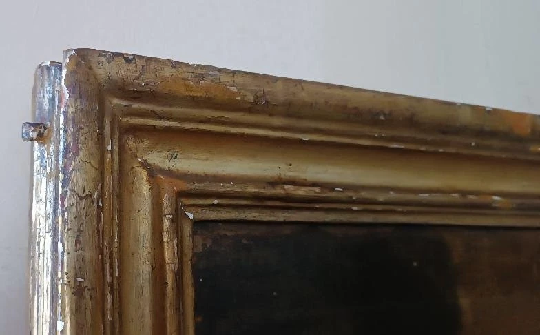 Large antique oil painting on canvas depicting the Sorrowful Madonna – Baroque period