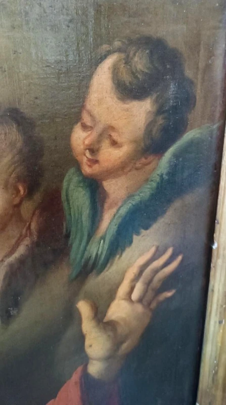 Large antique oil painting on canvas depicting the Sorrowful Madonna – Baroque period