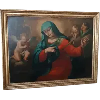 Large antique oil painting on canvas depicting the Sorrowful Madonna – Baroque period