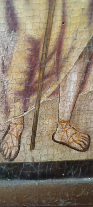 Dipinto su tavola scuola cretese XVIII secolo-San Giovanni Battista