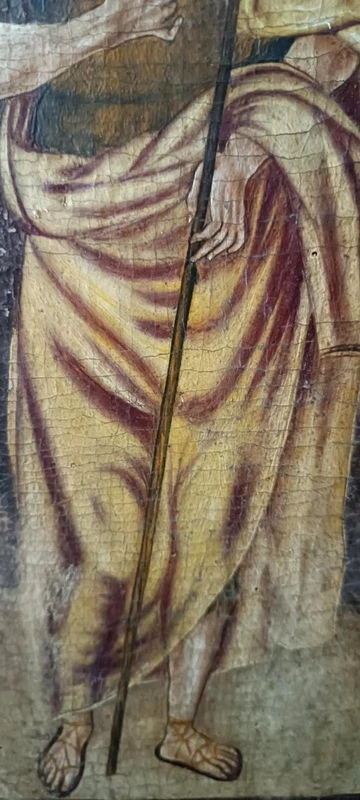 Dipinto su tavola scuola cretese XVIII secolo-San Giovanni Battista